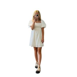 SHEIN white square neck mini dress